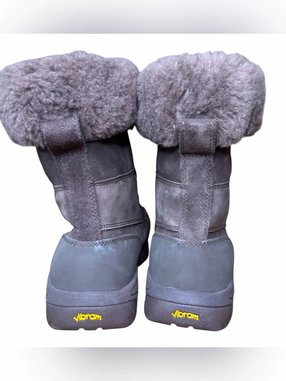 UGG Men’s Butte Logo Waterproof Boots Brown Men’s Size 12 Shearling Vibram Like